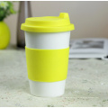 12oz Double-wall Insulated Ceramic Travel Mug, To Go Coffee Cups With Lids BPA Free